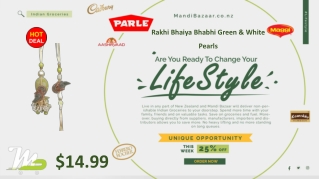 Rakhi Bhaiya Bhabhi Green & White Pearls - Rakhi Collection in New Zealand