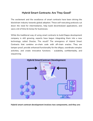 Hybrid Smart Contracts: Are They Good?