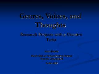 Genres, Voices, and Thoughts