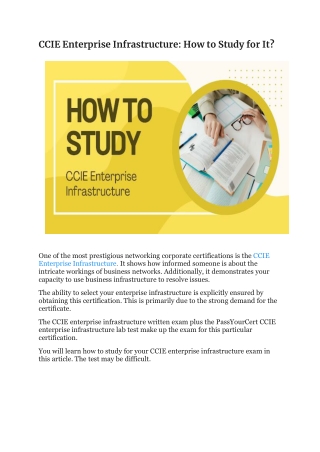 CCIE Enterprise Infrastructure: How to Study for It?