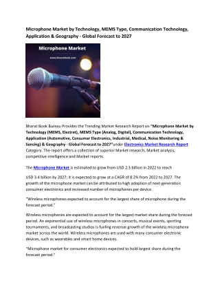 Global Microphone Market Research Report 2022-2027