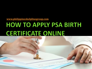 HOW TO APPLY PSA BIRTH CERTIFICATE ONLINE