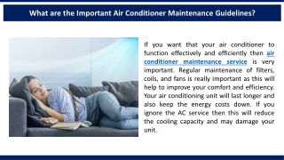 What are the Important Air Conditioner Maintenance Guidelines?
