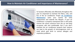 How to Maintain Air Conditioner and Importance of Maintenance?