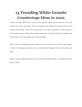 15 Trending White Granite Countertops Ideas in 2022