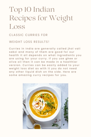 Top 10 Indian Recipes for Weight Loss Mohit Bansal Chandigarh