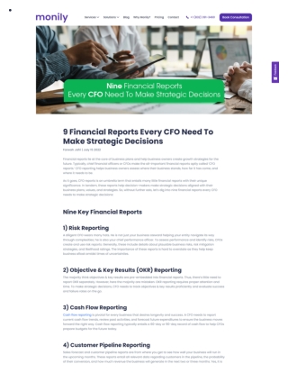 Financial Reports Every CFO Need To Make Strategic Decisions