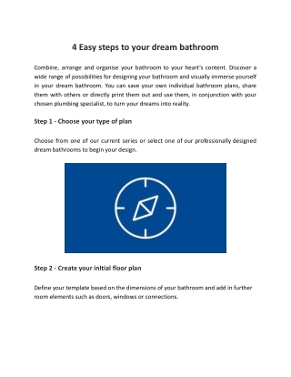 4 Easy steps to your dream bathroom