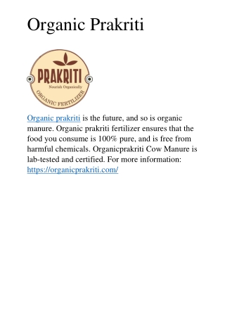 Organic prakriti