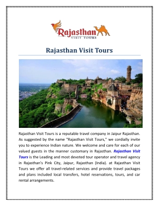 Rajasthan Visit Tours