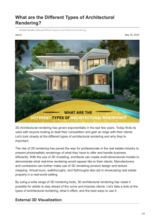 What are the Different Types of Architectural Rendering