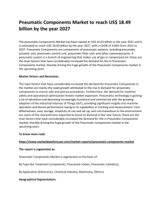 Pneumatic Components Market
