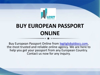 Buy European Passport Online