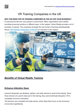 vr training companies
