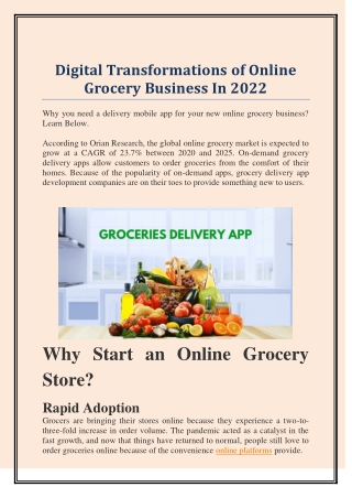 Digital Transformations of Online Grocery Business In 2022