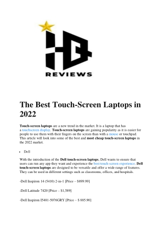 The Best Touch-Screen Laptops in 2022