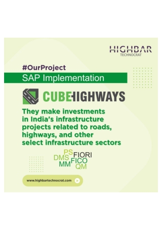 SAP Implementation at CubeHighway by Highbar Technocrat