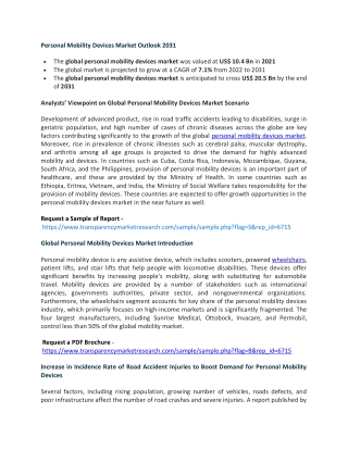 Personal Mobility Devices Market Pegged for Robust Expansion by 2024