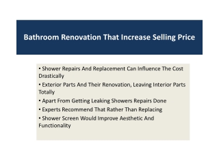 Bathroom Renovation That Increase Selling Price