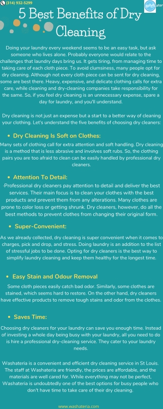 5 Best Benefits of Dry Cleaning