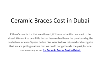 Ceramic Braces Cost in Dubai