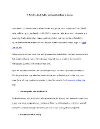 7 Definitive Study Habits for Students to Excel in Studies