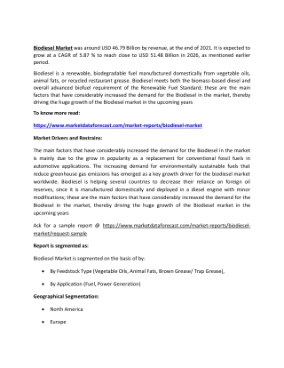 Biodiesel Market