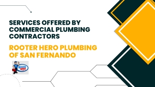 Services Offered By Commercial Plumbing Contractors