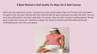 5 Best Women's Golf Outfits To Wear On A Golf Course