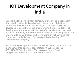 IOT Development Company in India