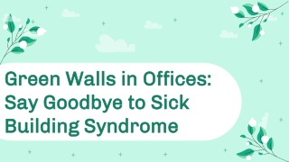 Green Walls in Offices: Say Goodbye to Sick Building Syndrome