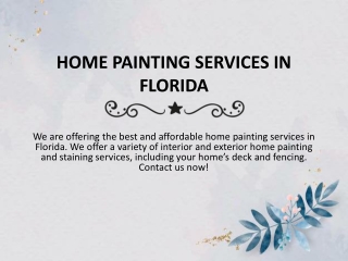 Home Painting Services in Florida