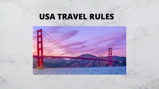USA Travel Rules for Covid - 19