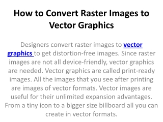 How to Convert Raster Images to Vector Graphics