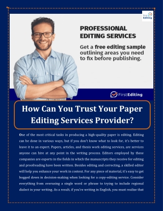 How Can You Trust Your Paper Editing Services Provider