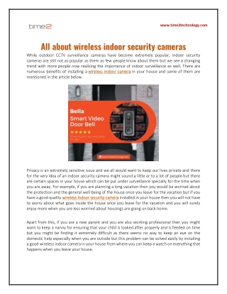 All about wireless indoor security cameras