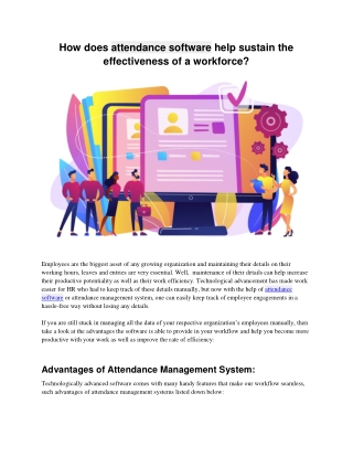 How does attendance software help sustain the effectiveness of a workforce