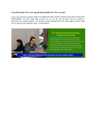 Can I Determine The Cash App Routing Number For My Account?