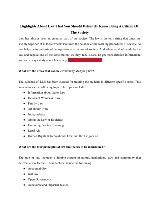 Highlights About Law That You Should Definitely Know Being A Citizen Of The Society