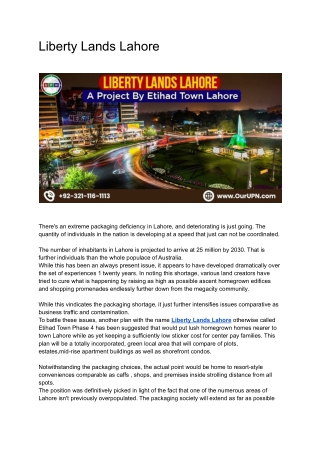 Liberty Lands Lahore