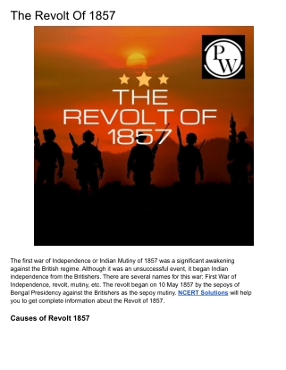 The Revolt Of 1857