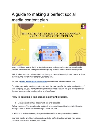 A guide to making a perfect social media content plan