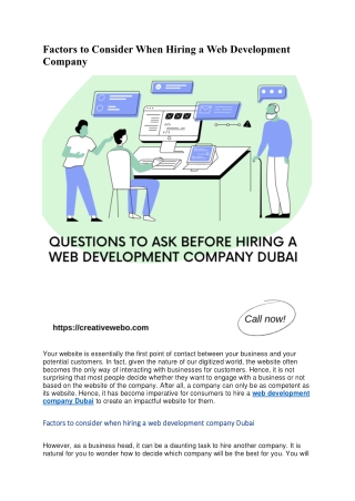 Factors to Consider When Hiring a Web Development Company