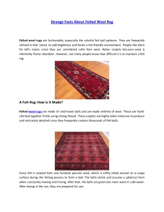 Strange Facts About Felted Wool Rug