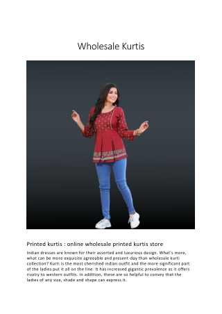 Wholesale Kurtis