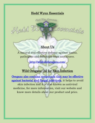 Oregano Oil for Skin Infection