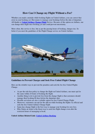 How Can I Change my Flight Without a Fee