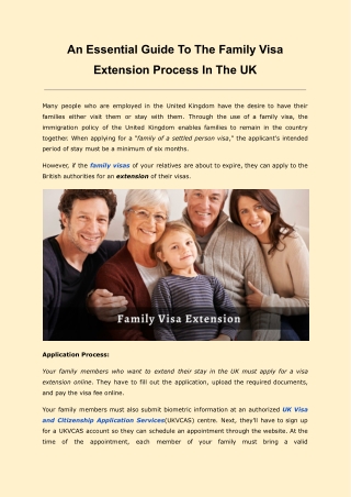 An Essential Guide To The Family Visa Extension Process In The UK