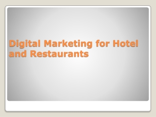 Digital Marketing for Hotel and Restaurants