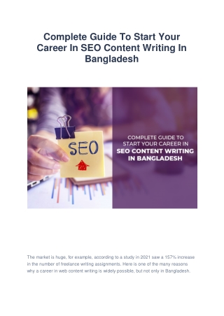 Complete Guide To Start Your Career In SEO Content Writing In Bangladesh